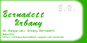 bernadett urbany business card